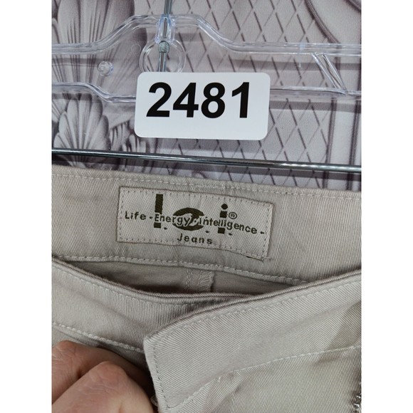 NWT L.E.I. Jeans Khaki Pants Women's SZ 11 Stretch High Waist MSRP $40.00 Flared - Picture 2 of 16